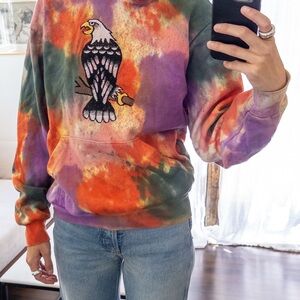 Tie-Dye Hoodie with Eagle Design by Louis Bicycle